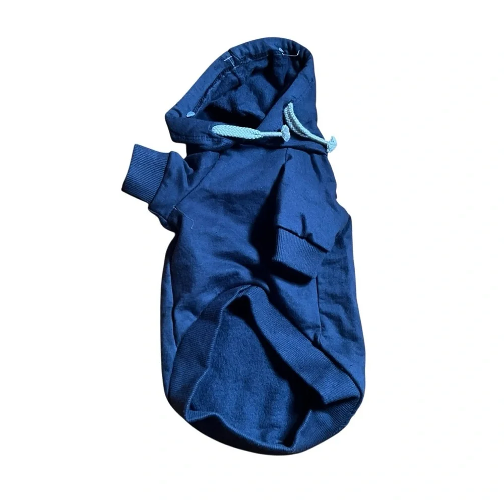 PetPassion Rocky Comfy Dog Hoodie Navy Blue XXS Organic Cotton 9